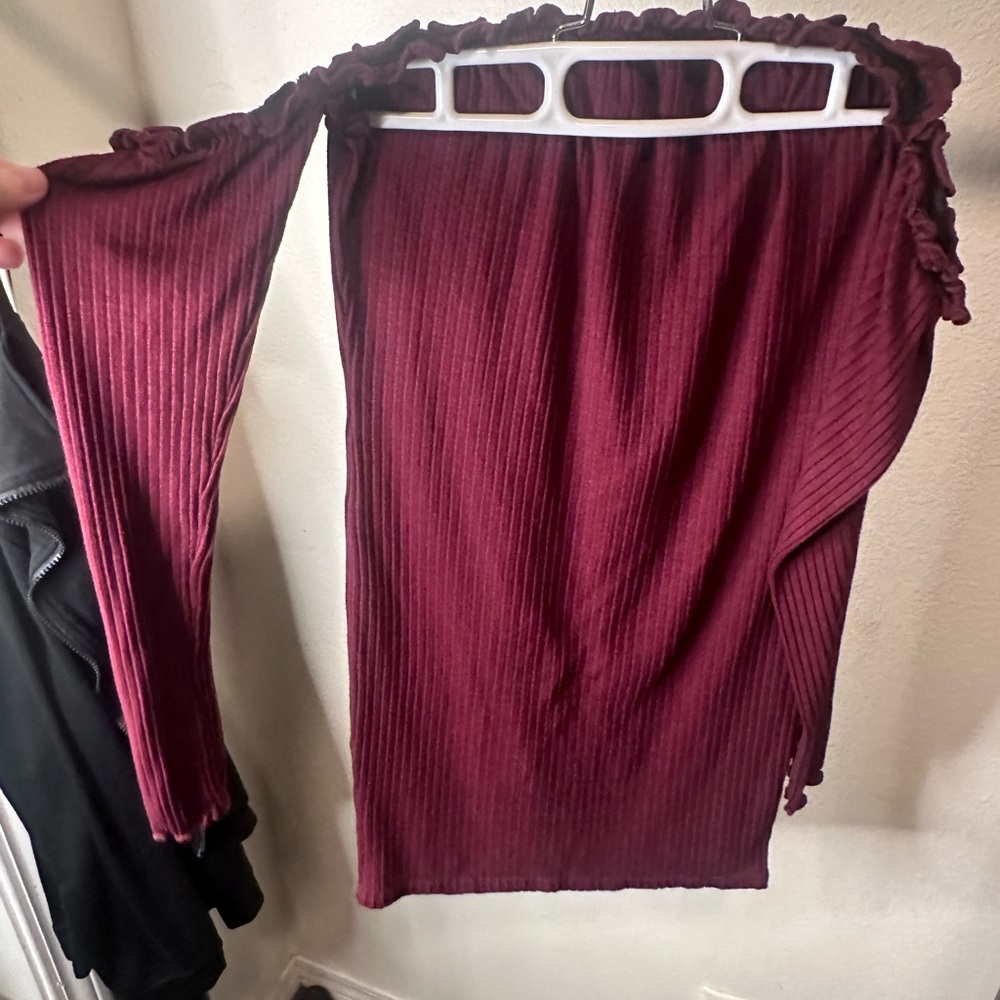 Off the shoulder long sleeve dress